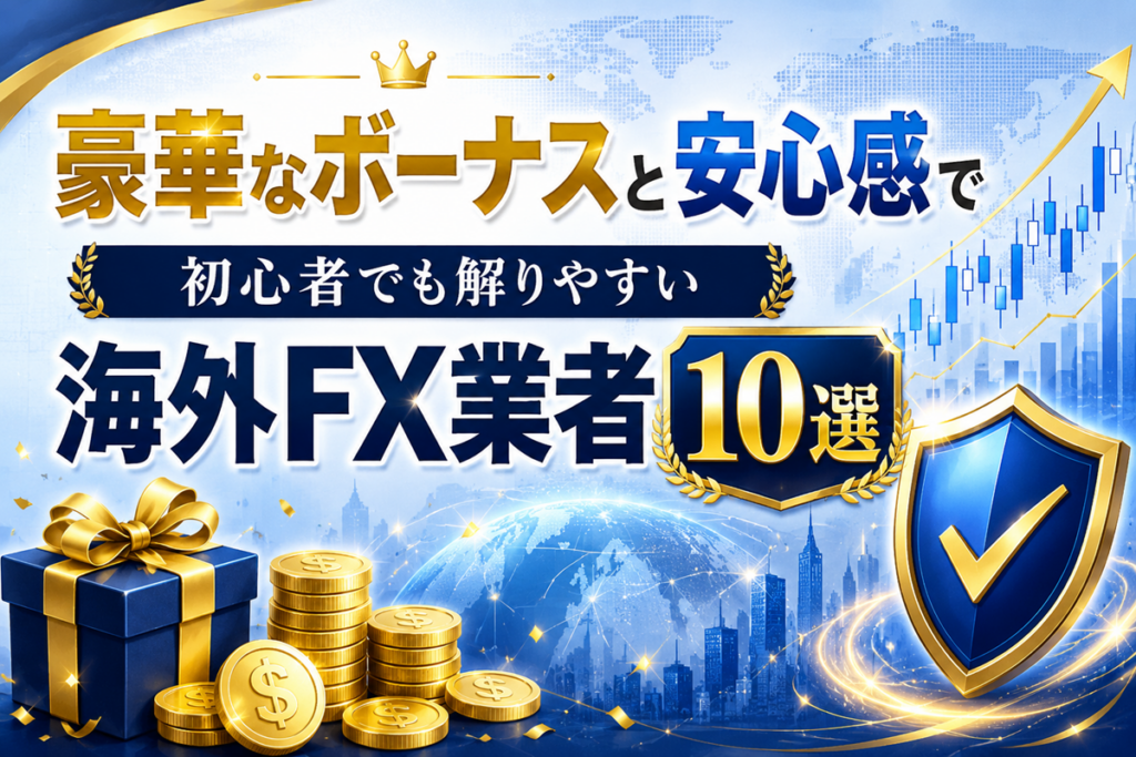 豪華なボーナスと安心感で初心者でも解りやすい海外FX業者10選
